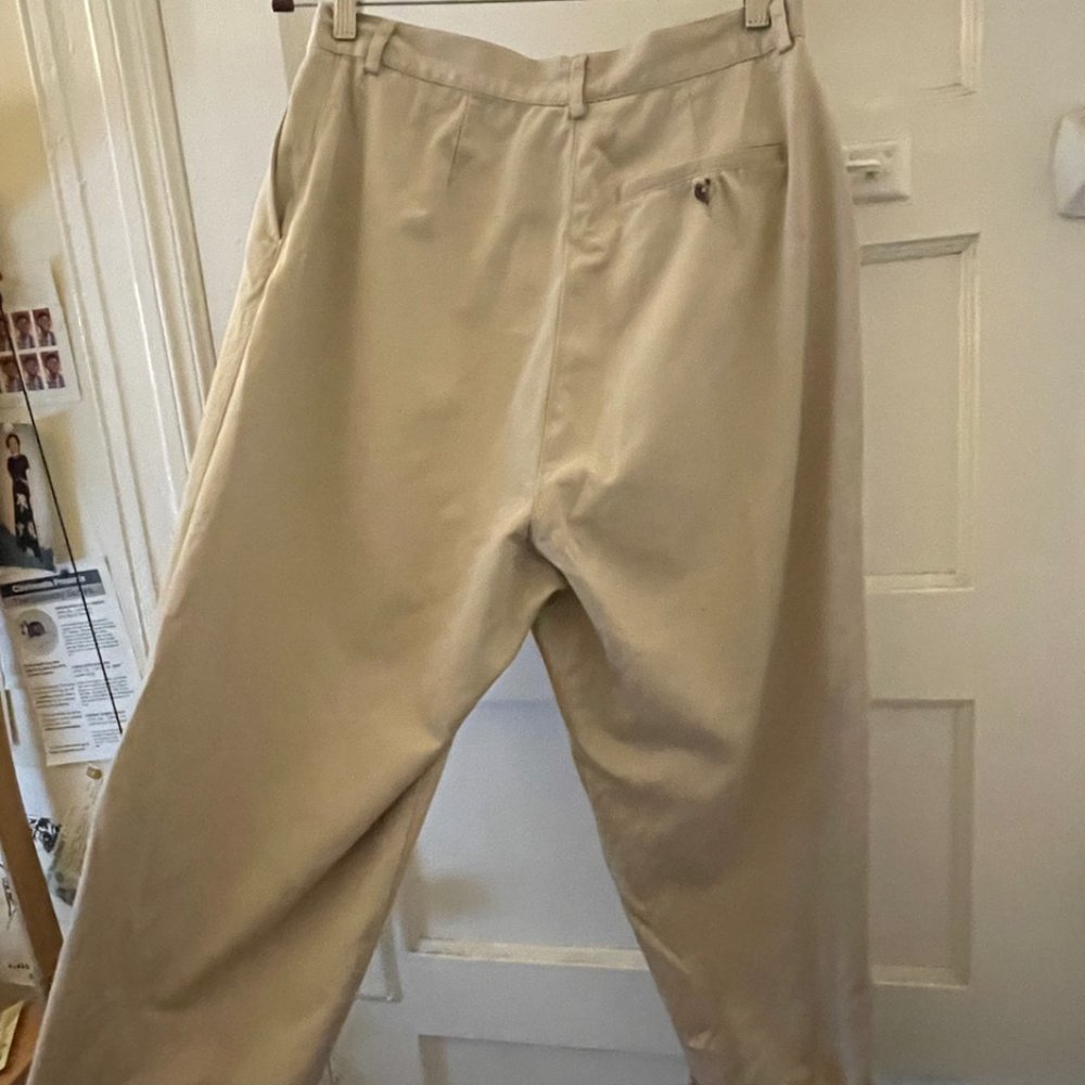 Iconic Y2K LL Bean Relaxed High Rise Khaki Chino Boyfriend Pants - Picture 2 of 3